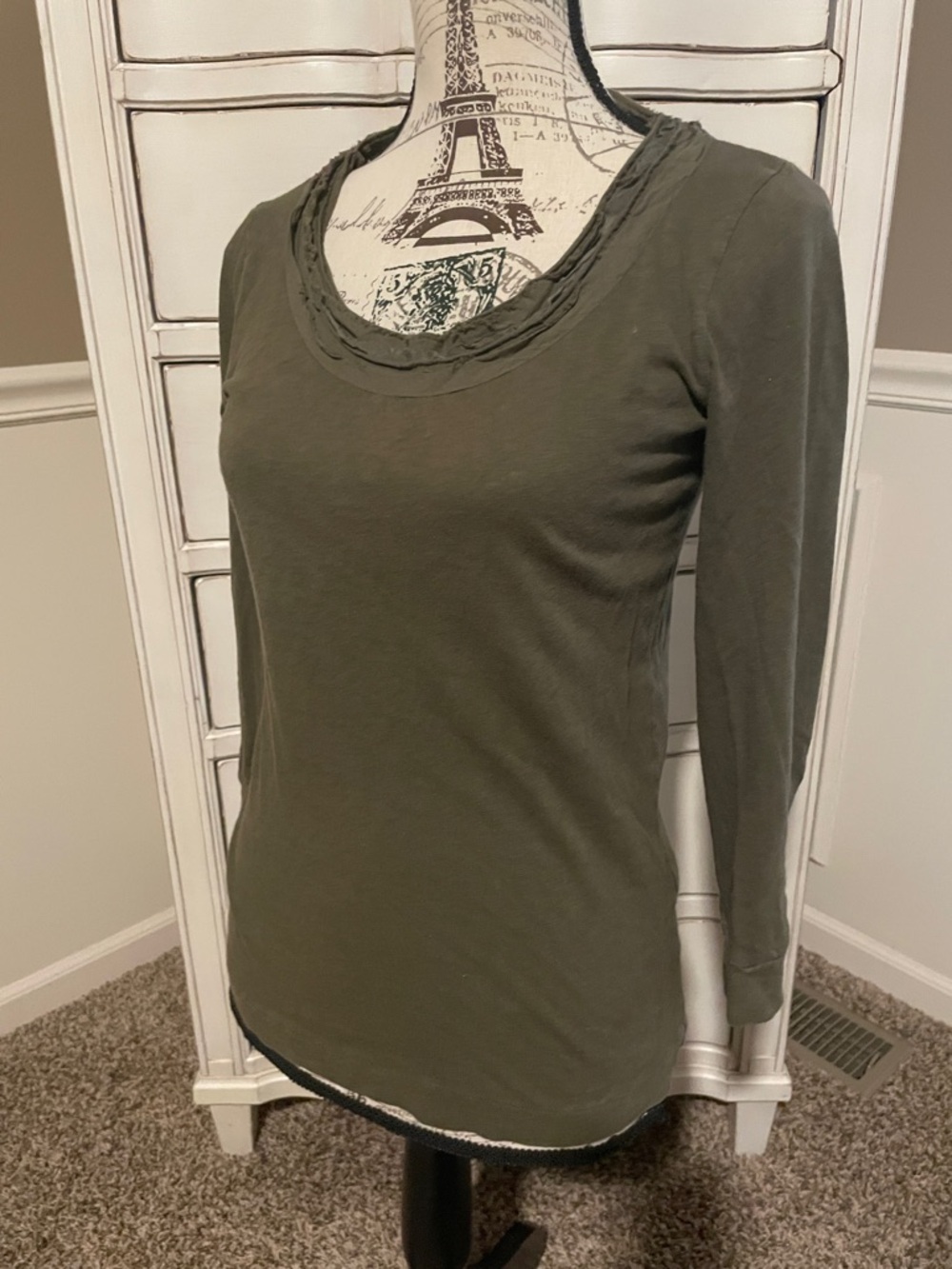 J. Crew Olive Green Scoop Neck Top